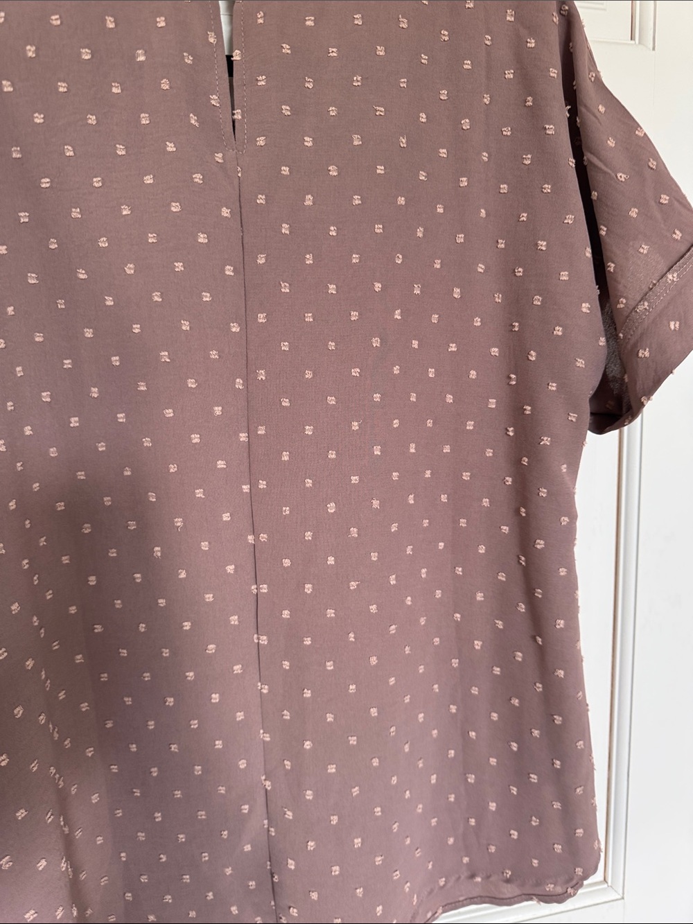 Women's Dusty Mauve Short-Sleeve Blouse - Picture 8 of 8